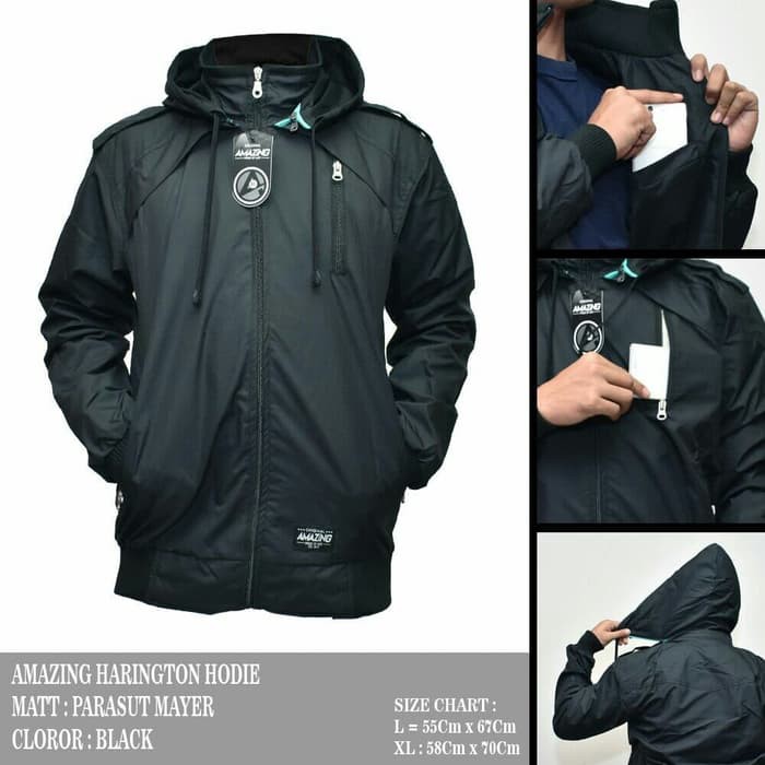 AMAZING Jaket Haringtone Hoodie Skylark Waterproof