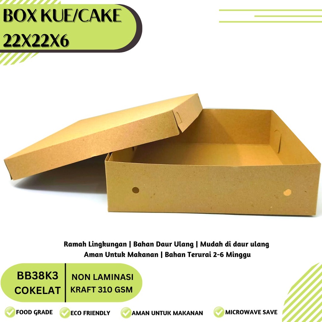 Box Nasi Kotak Dus Nasi 22x22 Box Catering (BB38K3-22X22X6 Cm)