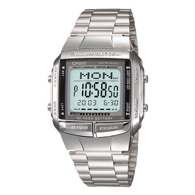 Wow JAM TANGAN CASIO DB 360 1A ORIGINAL   DB360 SILVER DATABANK Elegan