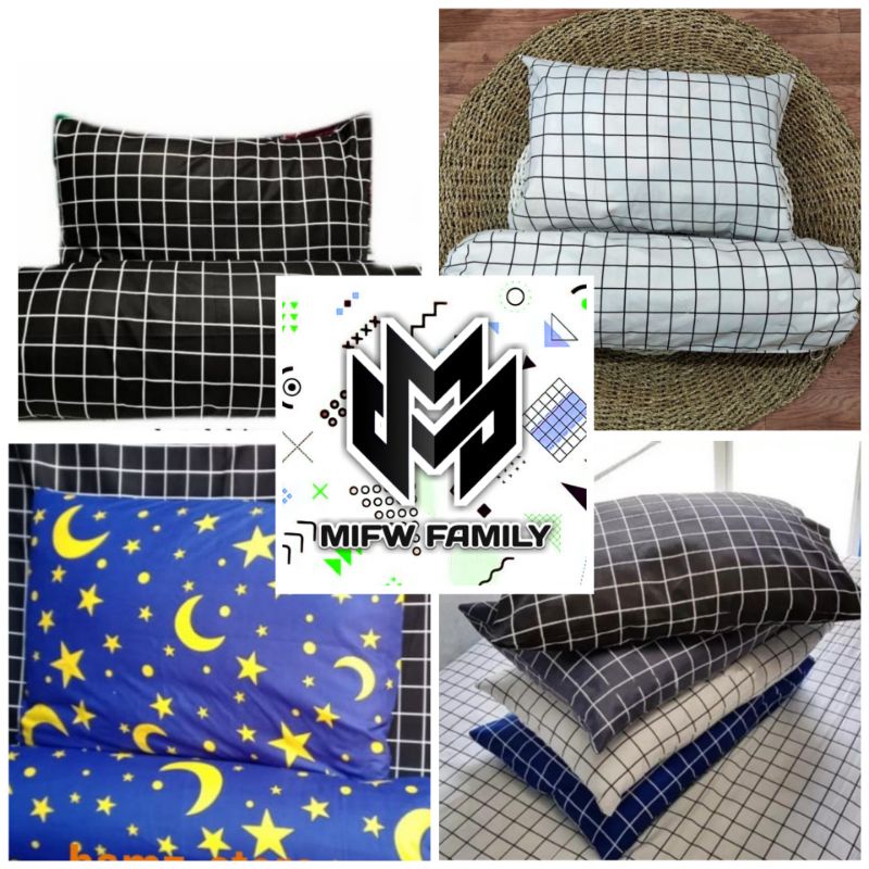 sarung bantal & sarung guling motif kotak kotak