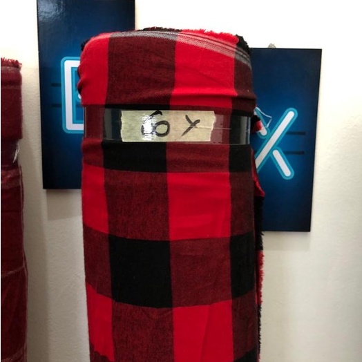 Bahan Kain Flannel Motif Kotak - Kotak