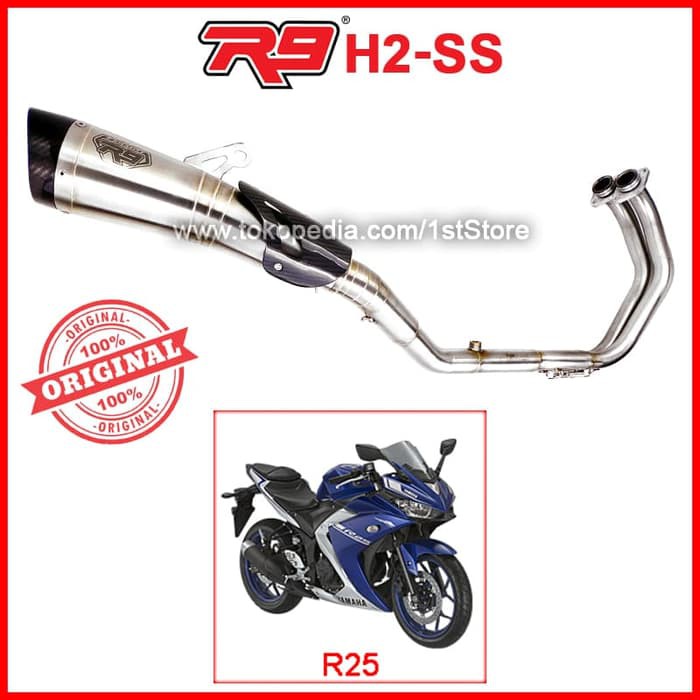 qws189 Original R9 New H2 SS Yamaha R25 R 25 MT25 Knalpot Racing Ori