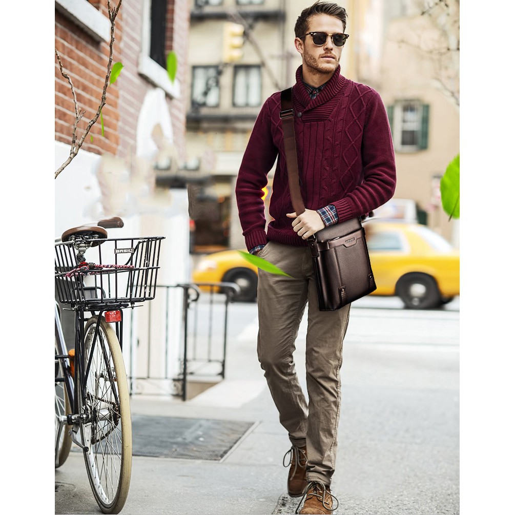 Rhodey Tas Selempang Pria Bahan PU Leather - 18067
