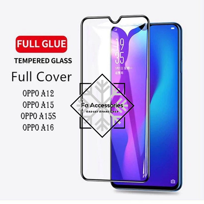 Tempered Glass 5D 9D Full Lem Full Cover oppo a12 a15 a15s a16 a16e A17 A77S e s a SCREEN GUARD