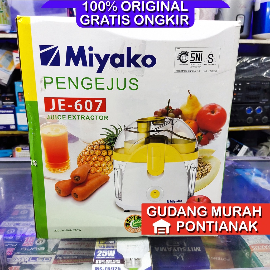 Miyako Juicer JE-607 pelumat penghalus buah dengan ampas terpisah