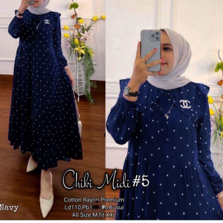Paling Sesuai.. DRESS MIDI POLKA RAYON//DRESS MIDI POLKADOT RAYON PREMIUM/DRESS MIDI RAYON TERBARU