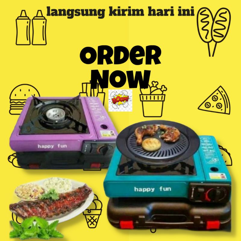 PORTABLE HAPPY FUN  KOMPOR GAS CuanCuan OFFICIAl