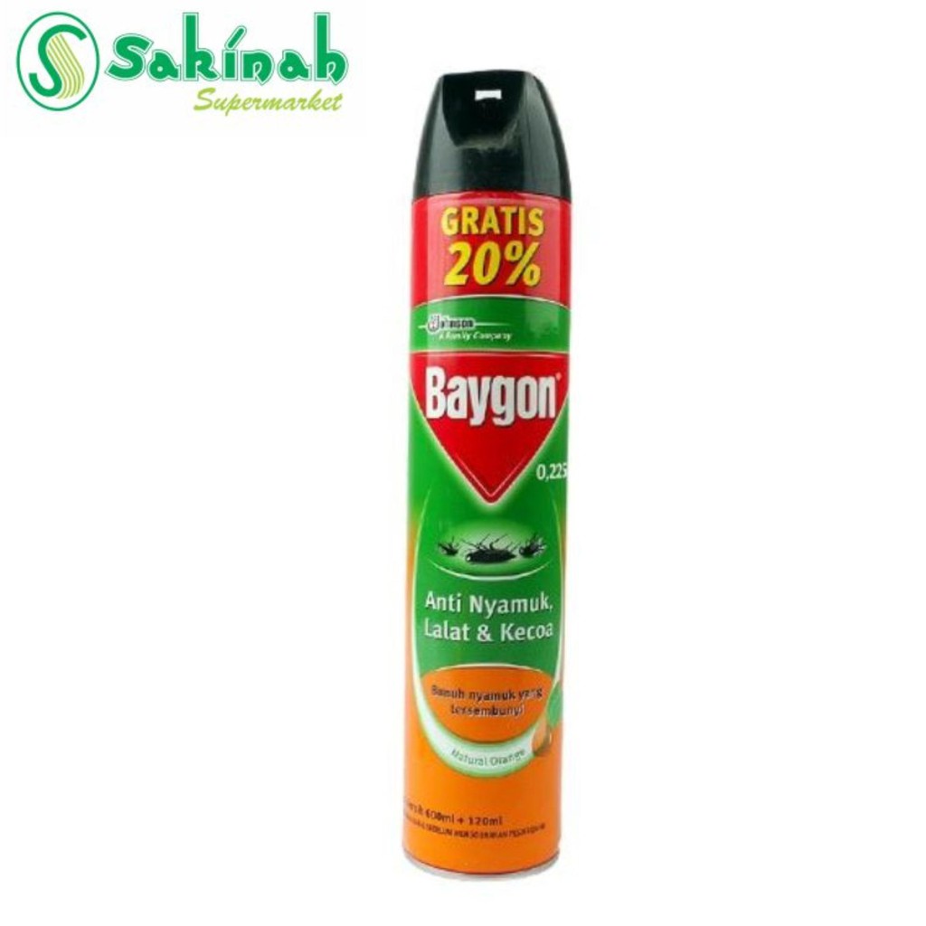 Baygon Aerosol Natural Orange 600ml - Anti Nyamuk