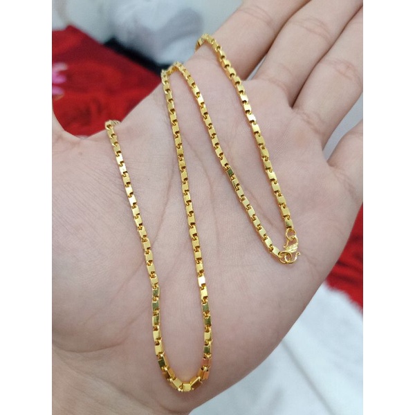 KALUNG BALOK MINI PERAK 925 LAPIS MAS 24K