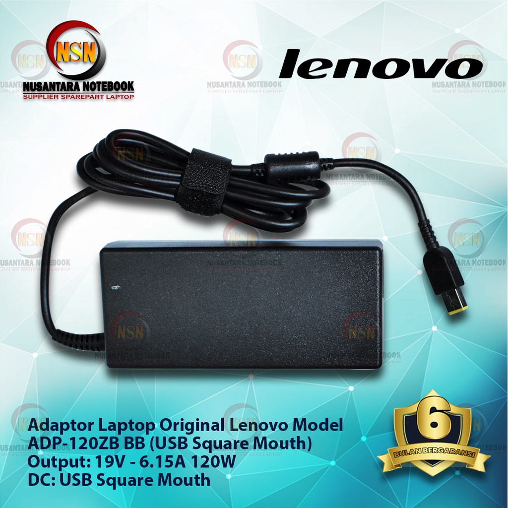 Adaptor Charger Original Lenovo 19V - 6.15A 120W USB Square Mouth