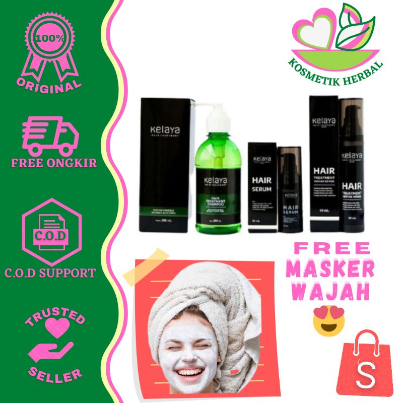 Paket Lengkap Shampo Sampo Kelaya Anti Rontok dan Penumbuh Rambut Paket Kelay Shampoo Hair Treatment