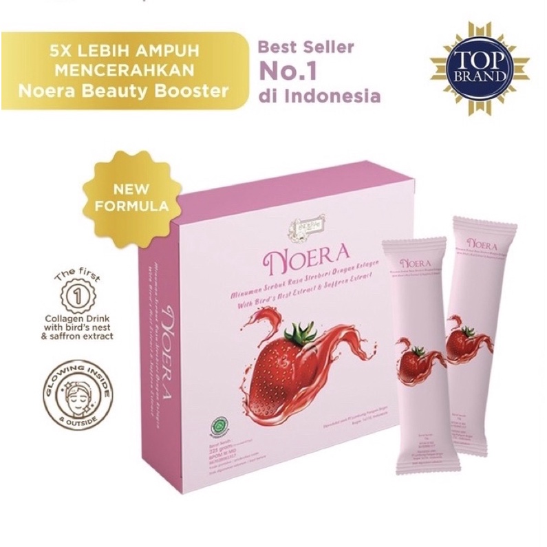 Noera Collagen Drink With Birdnest and Saffron Extract | Minuman Kolagen Pemutih Badan | Suplemen Pemutih Kulit BPOM | Premium Colagen Drink