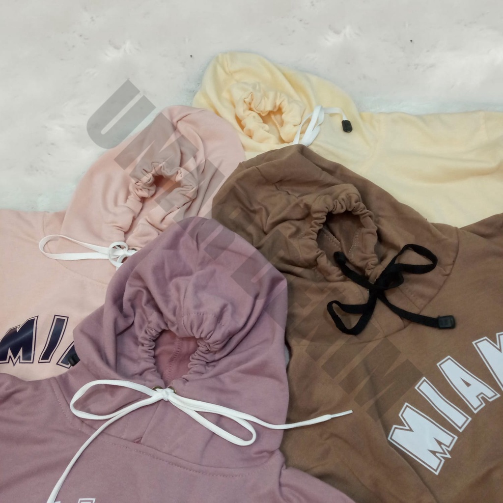 Miami Hoodie Unisex Cewek Motif Terbaru Bahan Tebal