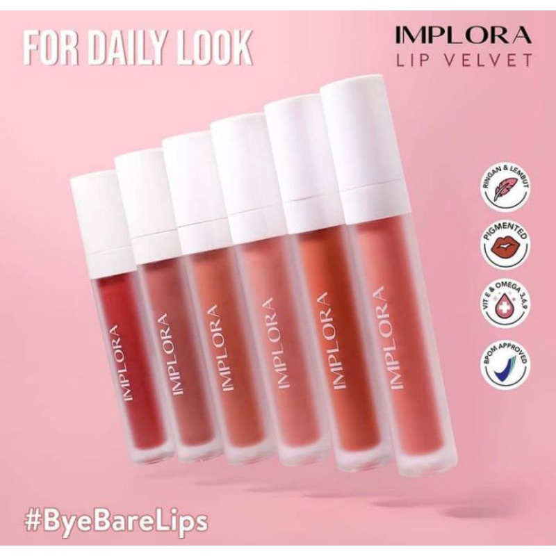 ✿ELYSABETHME✿ IMPLORA LIP velvet cream lipstick cair mattee ombre lips bibir hasil lembab tidak bikin kering mengelupas