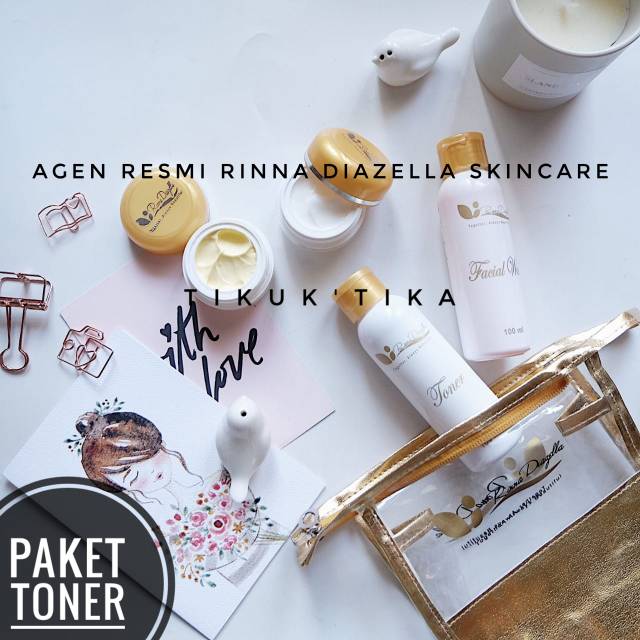(Khusus Lusinan) Paket Toner & Paket Cleanser - Cream Rinna Diazella Skincare