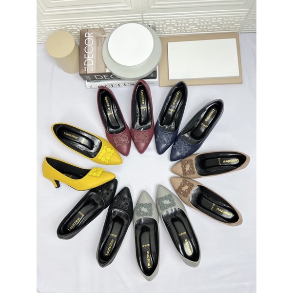 sepatu heel wanita terbaru kekinian pesta LOUISDEAR pansus heel 3 cm dove 3 cm P38