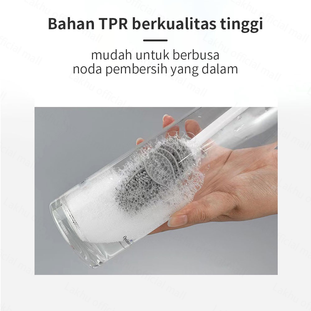 Lakhu sikat botol susu bayi panjang silikon/pembersih botol susu bayi