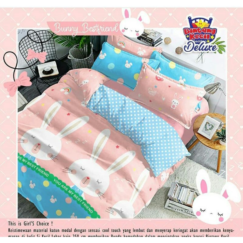 SPREI MOTIF BUNY FRIEND KUNING MURAH