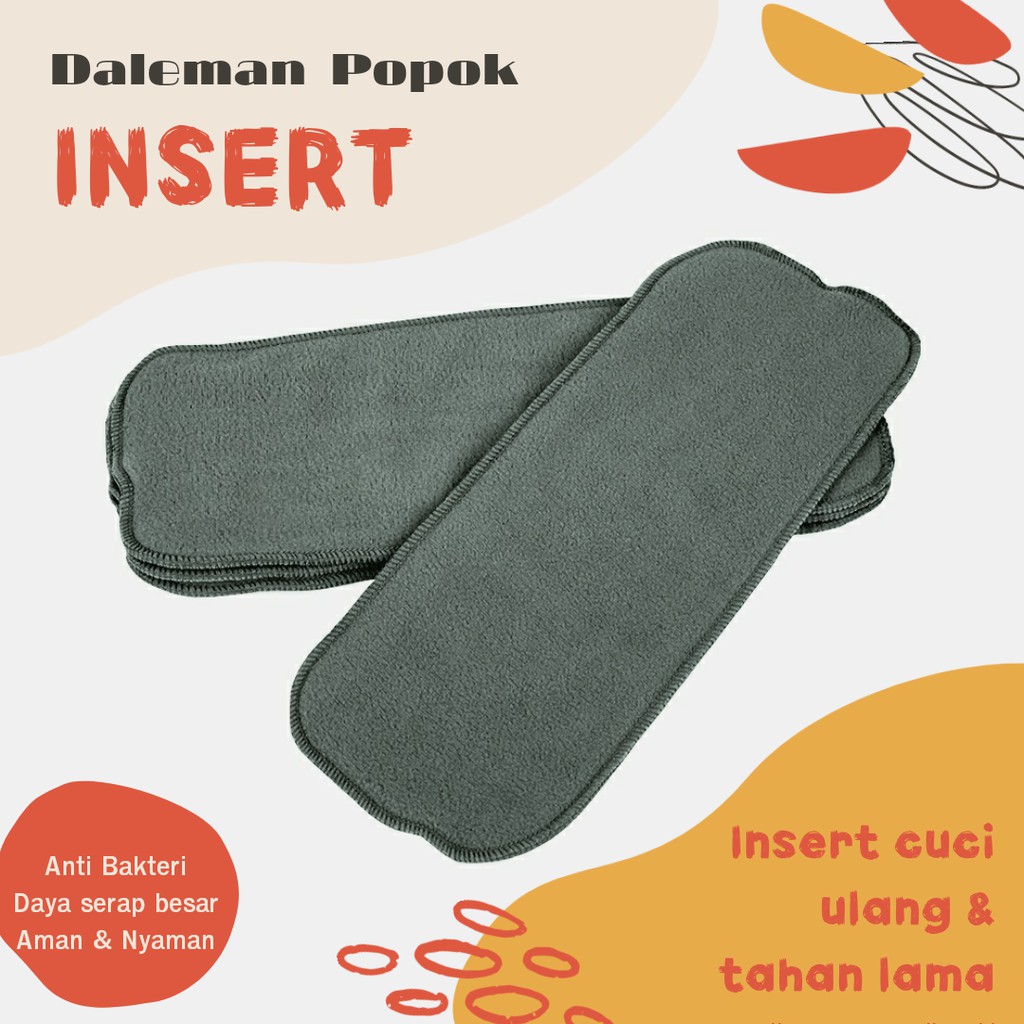 INSERT POPOK BAMBOO CHARCOAL MIKROFIBER ORGANIK ANTI BAKTERI 5 LAYERS