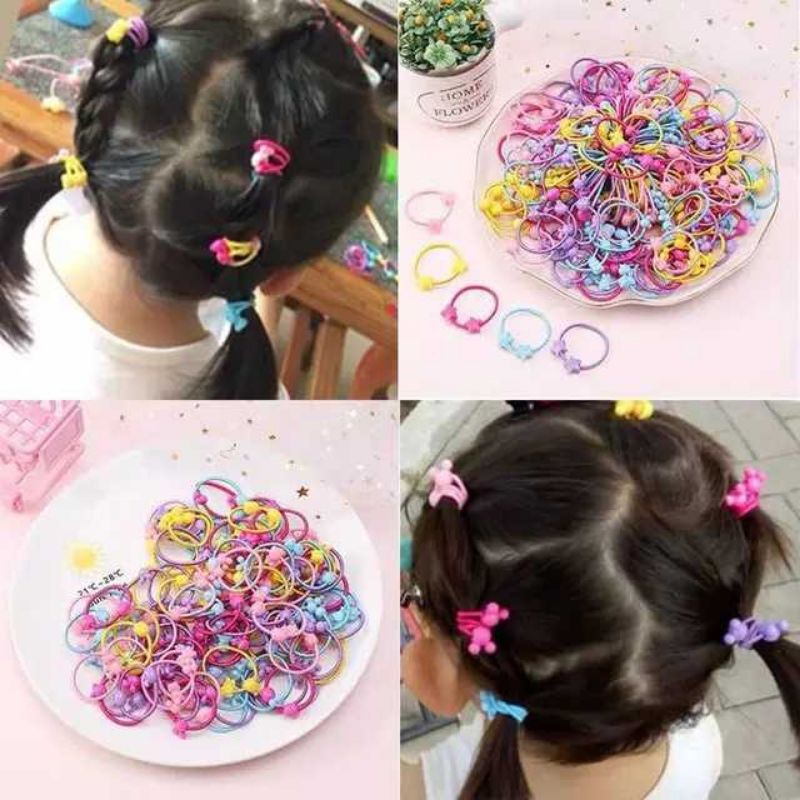 Karet Rambut Mini Anak BATITA Baby / Karet Rambut Kecil Motif Lucu isi (5 PCS)