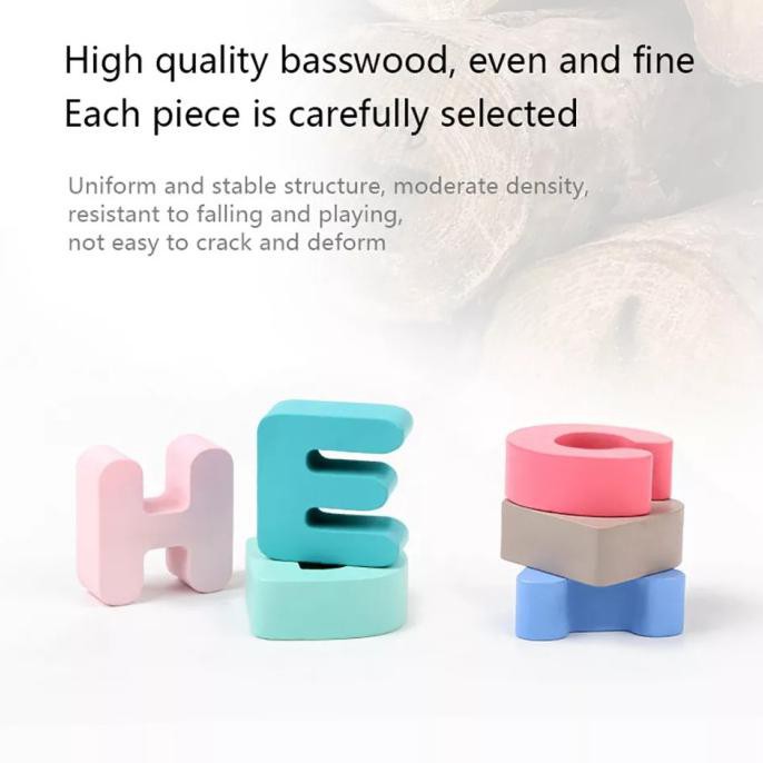 Mainan Edukasi Anak Puzzle Chunky Macaron 3D Ohye - Size 30 X 30 Cm - Lower Case