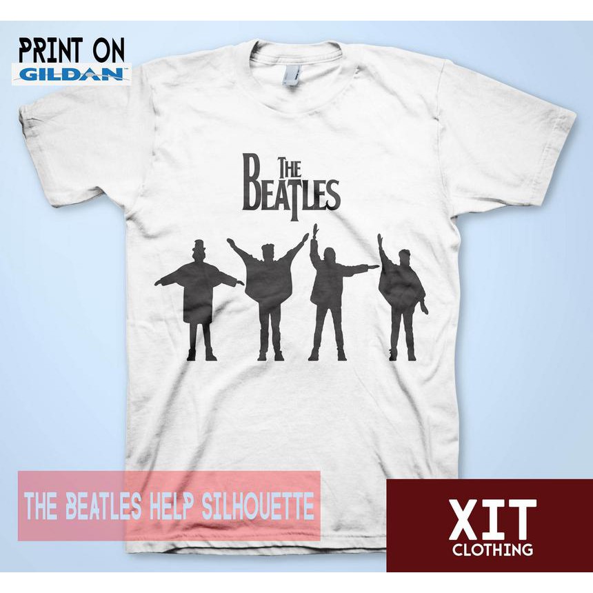 Kaos DTF Musik the beatles help silhouette