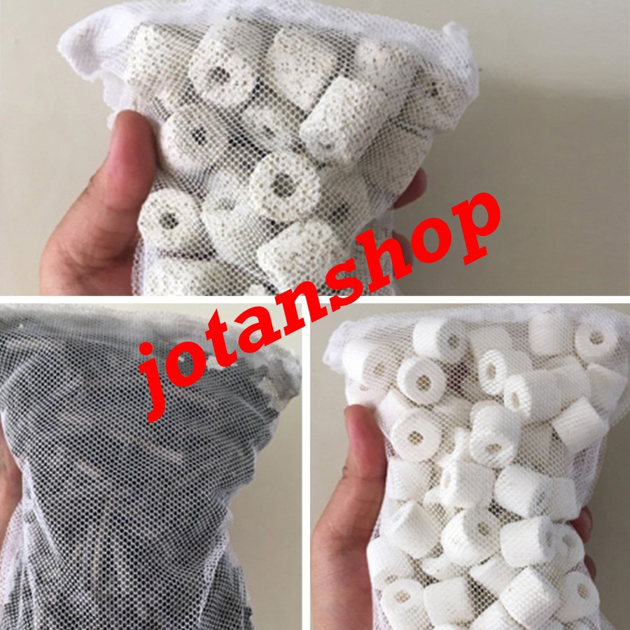 Kantong jaring net risleting media filter bioring aquarium aquascape