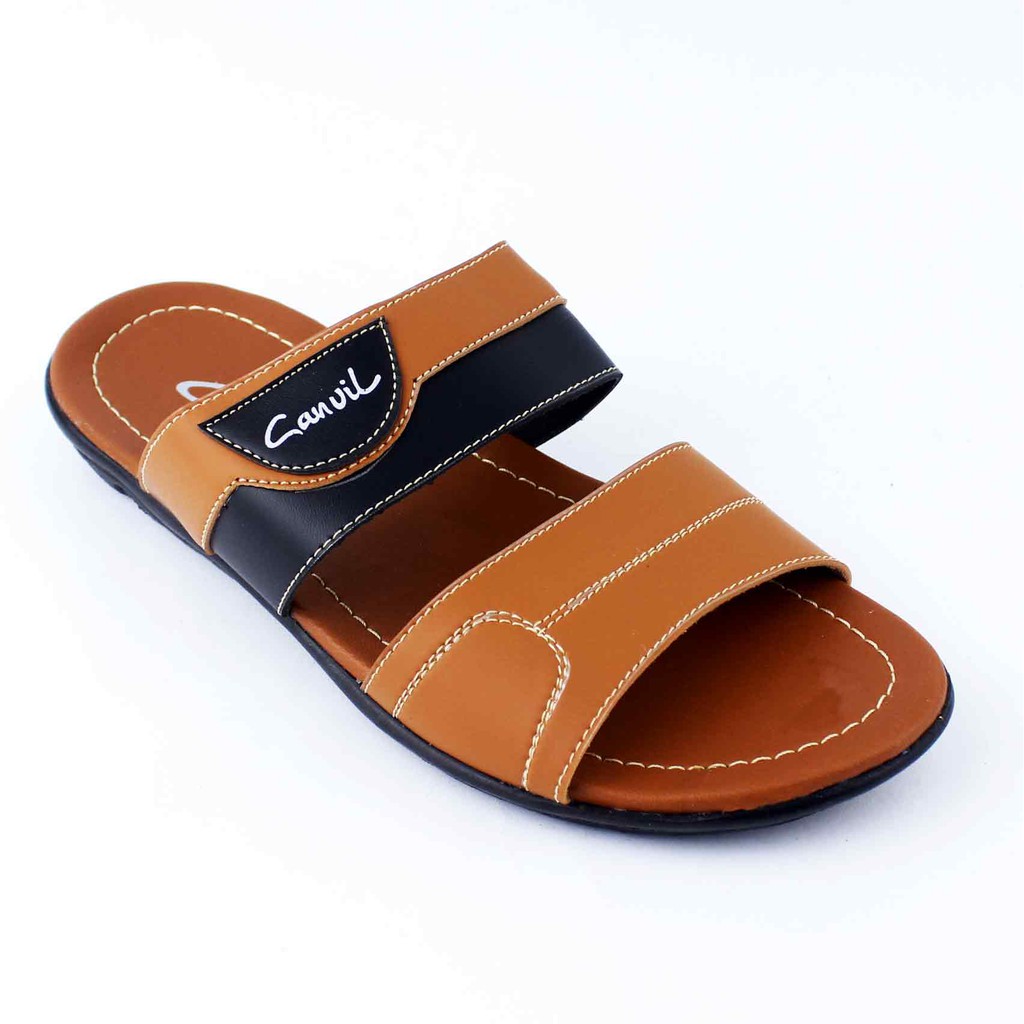 Sandal Selop Pria Virale - Sandal Casual - Sandal Slop Pria CVL-11 Tan