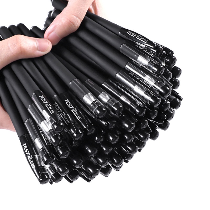 10pcs / set Pulpen Gel Warna Hitam Netral Untuk Tanda Tangan / Perlengkapan Kantor / Sekolah