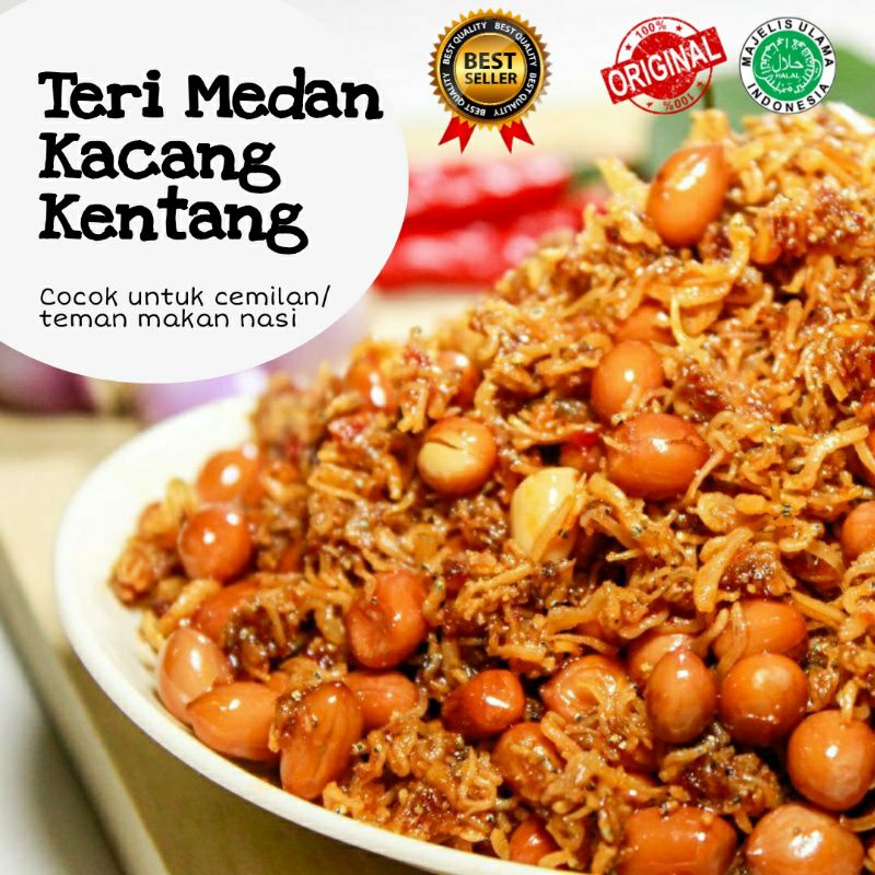 

Teri Medan Kentang Kacang Balado / Teman Makan Nasi || 250gr Tanpa Pengawet