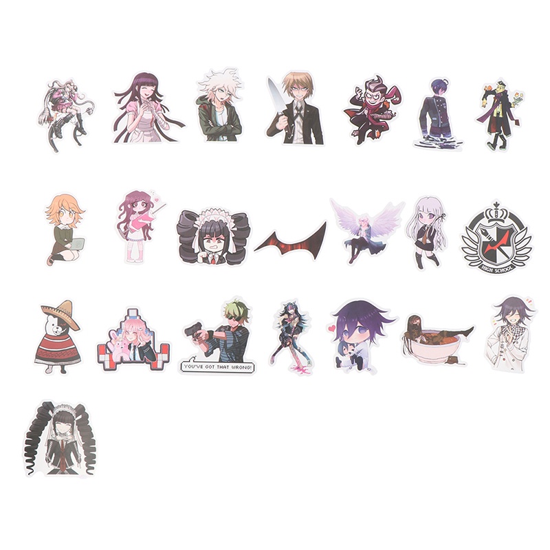 【beautifulhome12.id】50PCS Anime Danganronpa PVC Sticker for Luggage Laptop Skateboard Waterproof