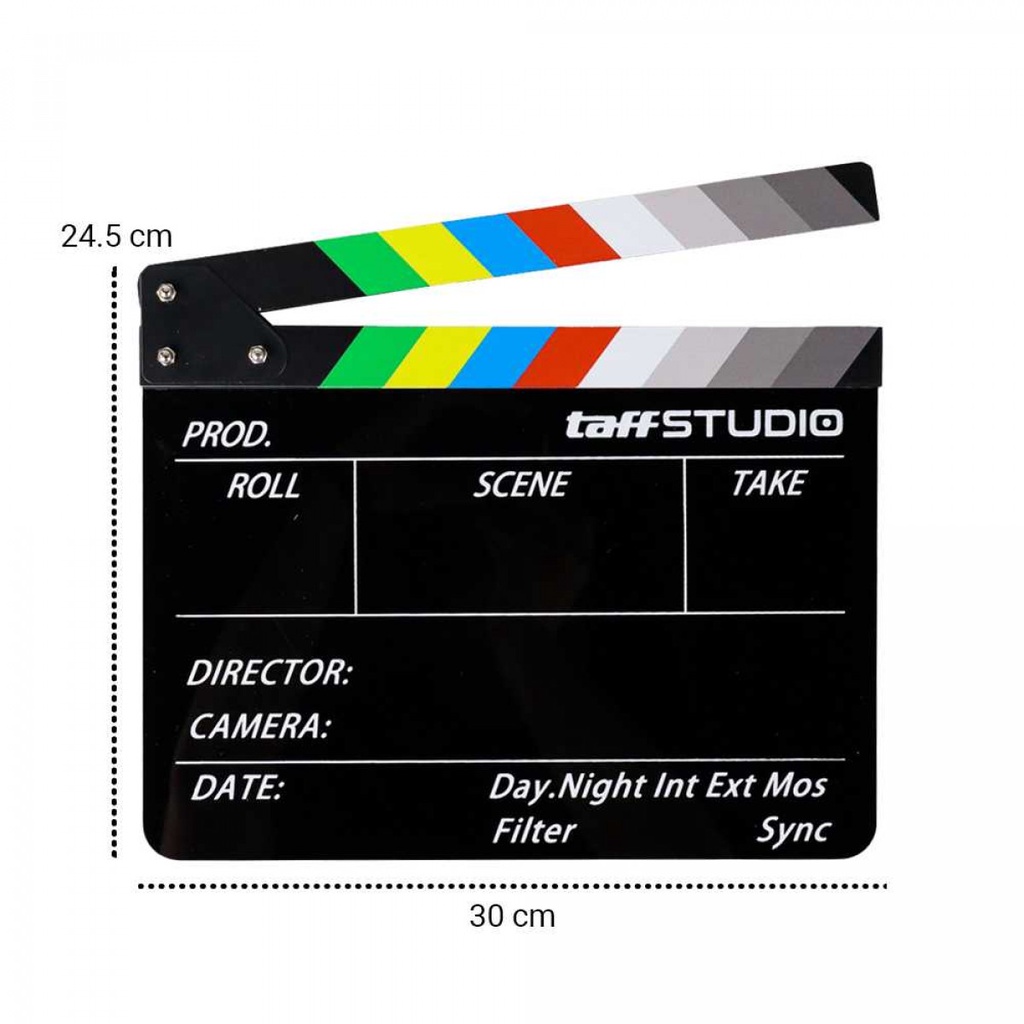 Papan Clap Akrilik Studio Profesional Clapper Board Colorful Acrylic