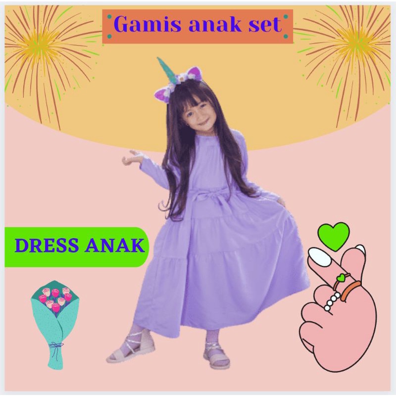 Gamis Anak Perempuan Terbaru Murah Lucu Syari Muslimah Cewek l Baju Gamis Dress Anak by ISTANAA GALL