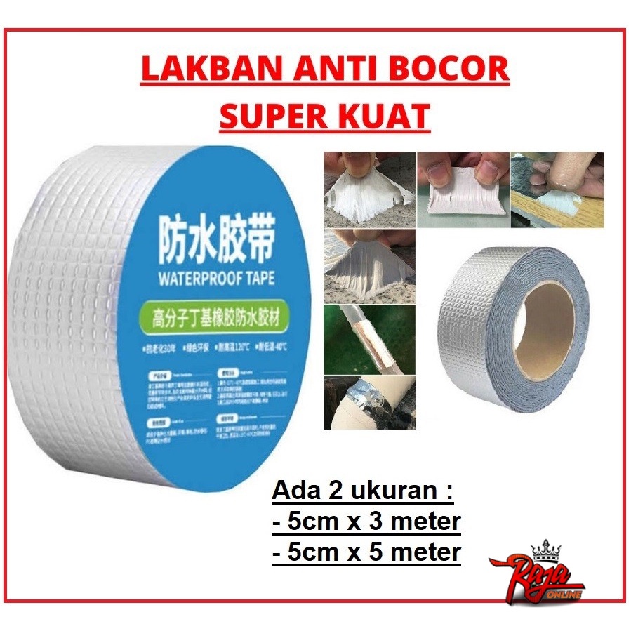 LA35 - ALUMINIUM FOIL BUTYL RUBBER WATERPROOF TAPE LAKBAN ANTI BOCOR