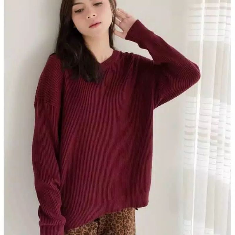 BASIC RAJUT KERAH V /BLOUS KERAH V / RAJUT KERAH V