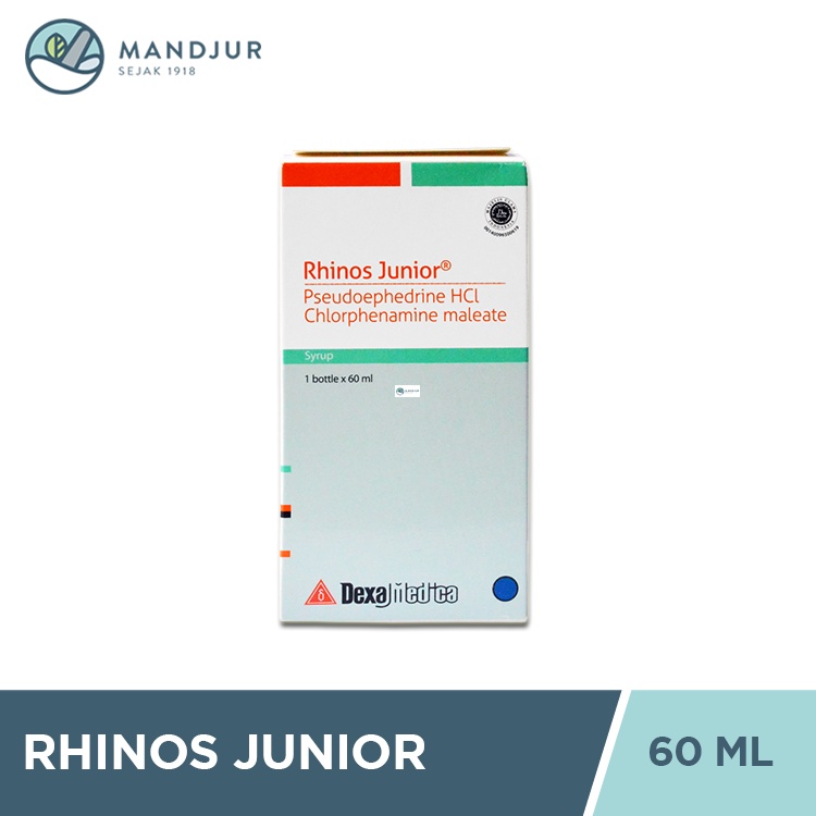 Jual Rhinos Junior Syrup 60 mL Obat Flu, Pilek, Demam, Hidung