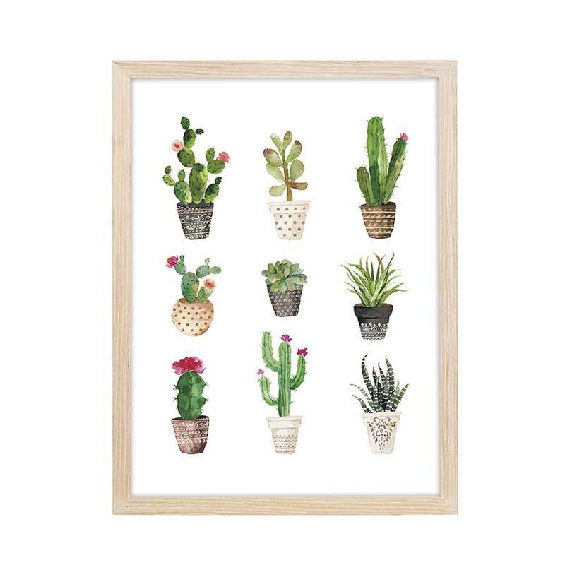 

JYSK Hiasan Dinding Wall Decoration 30X40CM Multiple Cactus MDF Frame