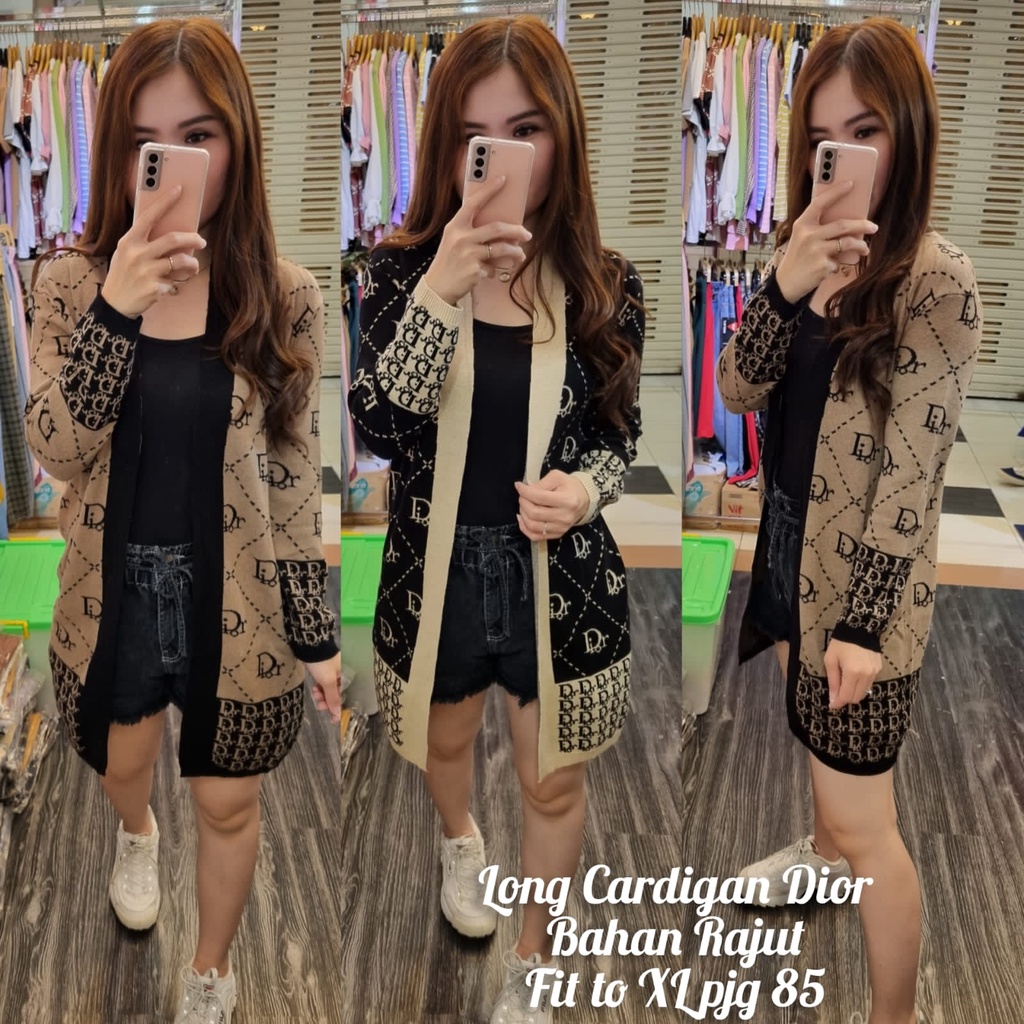 Long Cardigan Rajut Premium Import Cardigan Wanita All Size Fit XL
