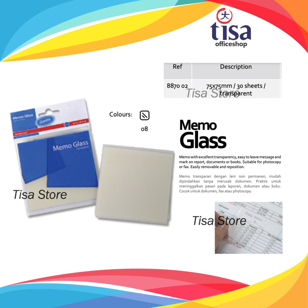 

Bantex Memo Glass 8870 Clear 30 Sheets