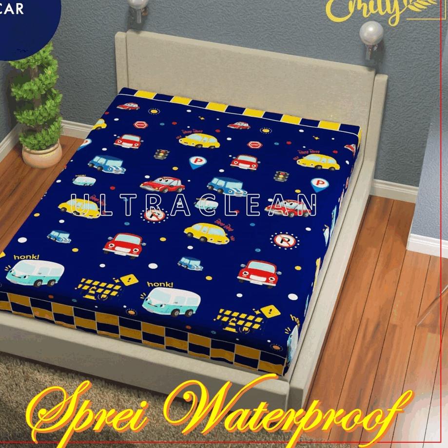 New Product LR049 Sprei Waterproof Motif Karakter Anak Cowok Cewek "ROKET DINO MOBIL ANIMAL" ukura