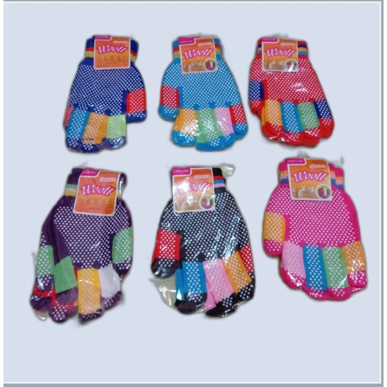 sarung tangan anti slip wanita warna warni