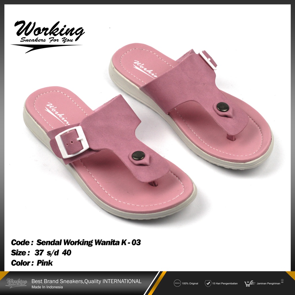 Sandal Jepit Wanita Working K-03 Sandal Fashion Flip Flops Nyaman Sendal Pantai