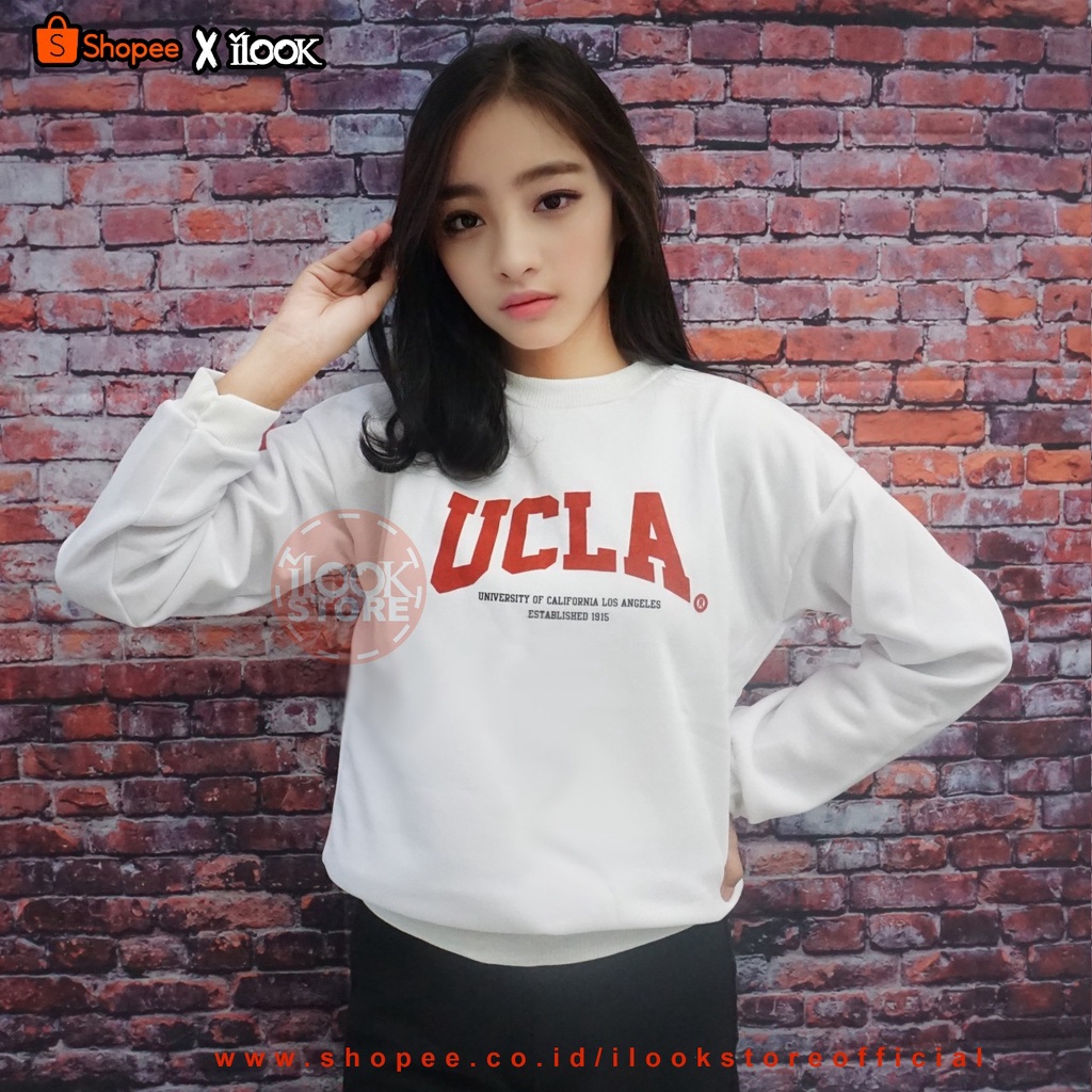 ilook | Sweater Oblong Ucla Crewneck | Sweater Ucla | Sweater Bahan Fleece