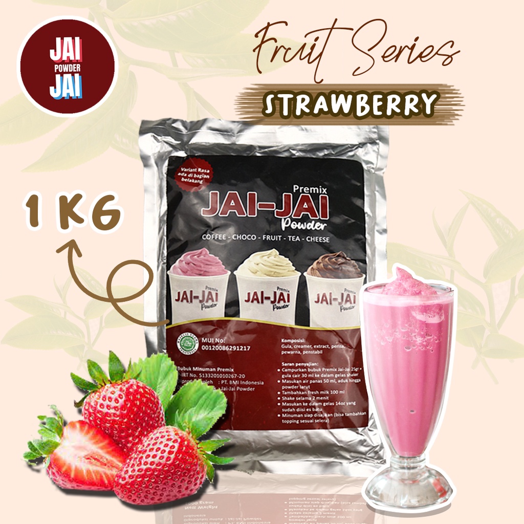 

Bubuk Minuman 1kg - STRAWBERRY - Jai Jai Powder