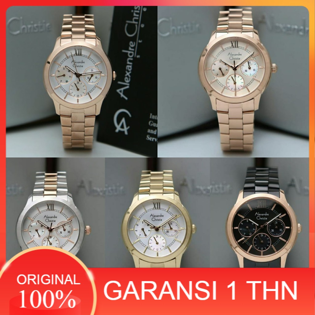 JAM TANGAN WANITA ALEXANDRE CHRISTIE AC 2815 AC2815 ROSEGOLD ORIGINAL
