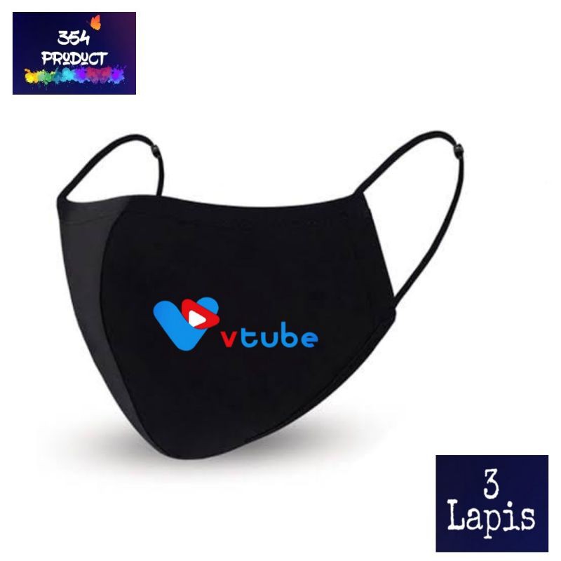 Masker kain 3 lapis - Vtube