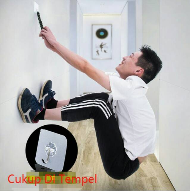 7PCS Gantungan Baju Tempel Hanger Kail Kuat Murah Serbaguna Model Vacuum