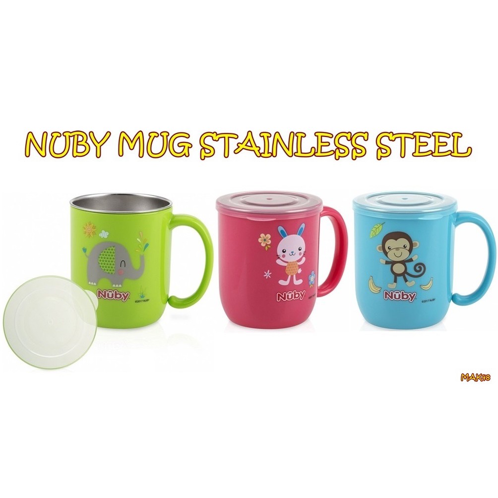 MAK48 NUBY MUG STAINLESS STEEL 240 ML GELAS ANAK (120156) 56071