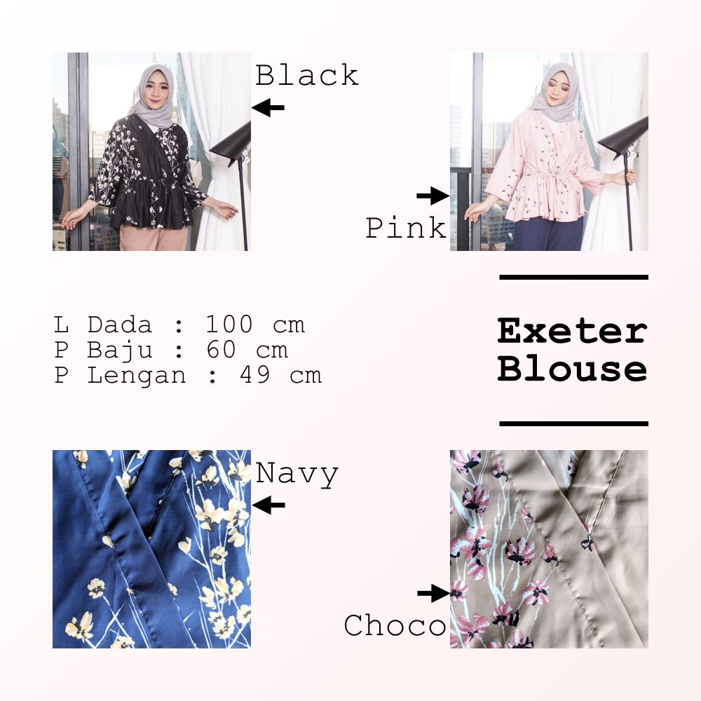 Exeter Blouse Baju  Atasan  Wanita  Casual by FEMINE 