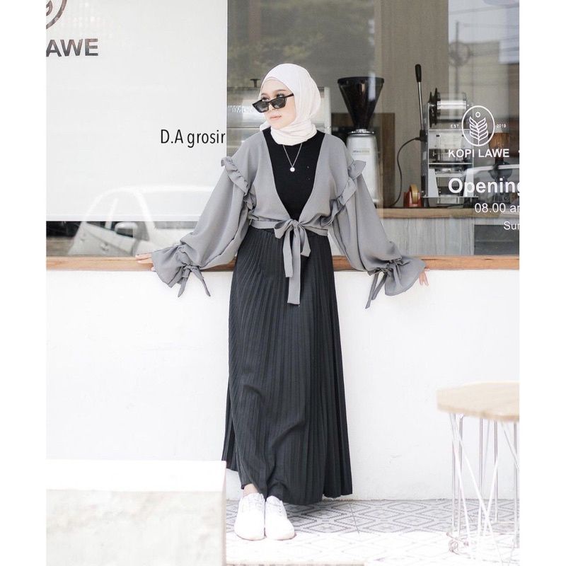 RUBY OUTER SET OUTFIT WANITA 3IN1/SETELAN OOTD MUSLIM // FREE GIFT